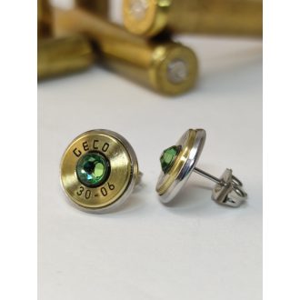   Töltény fülbevaló bedugós vadász ékszer .30-06 Sprg választható kristály