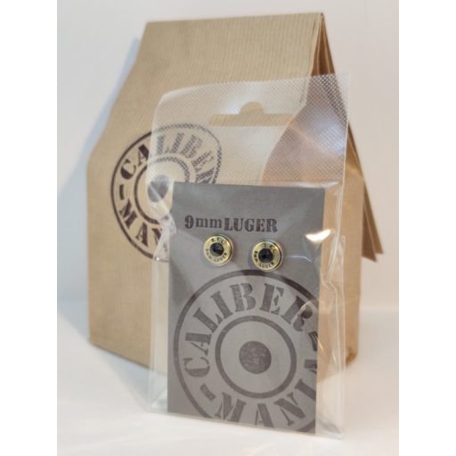 Töltény fülbevaló bedugós vadász ékszer .308 Win választható kristály