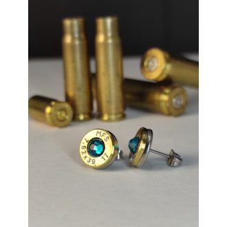   Töltény fülbevaló bedugós  7.62x39 választható kristály