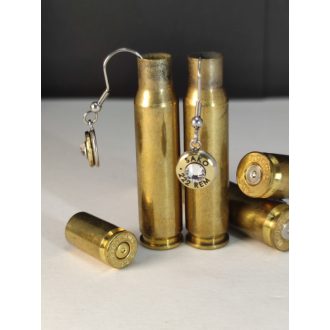   Töltény fülbevaló, csüngős, vadász ékszer .223 Rem választható kristály