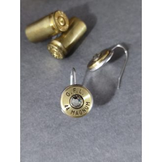   Töltény fülbevaló, akasztós, .44 WinMag választható kristály