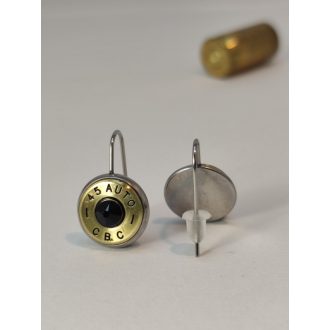   Töltény fülbevaló, akasztós, .45 Autoválasztható kristály