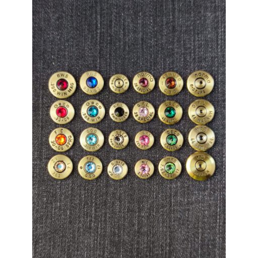 Töltény fülbevaló, akasztós, .45 Autoválasztható kristály