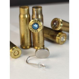   Töltény fülbevaló, akasztós, 7.62x39 választható kristály