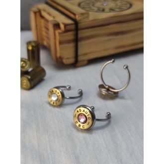   1-Lövetű Töltény gyűrű .45 Auto, választható kristály