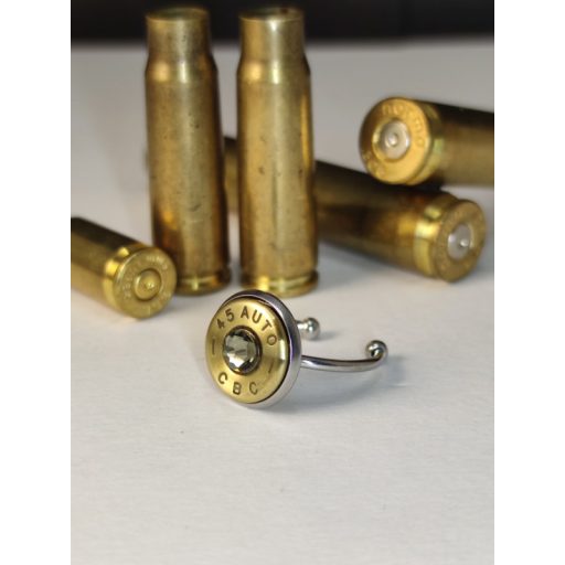 1-Lövetű Töltény gyűrű .45 Auto, választható kristály