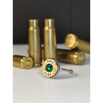   1-Lövetű Töltény gyűrű Vadász ékszer 7x64, választható kristály