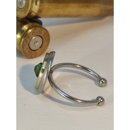 1-Lövetű Töltény gyűrű Vadász ékszer 7x64, választható kristály