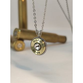   Töltény nyaklánc Vadász ékszer .30-06 Sprg, választható kristály