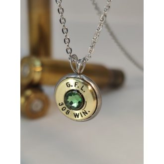   Töltény nyaklánc Vadász ékszer .308 Win, választható kristály