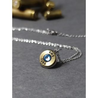   Töltény nyaklánc Vadász ékszer 7x64, választható kristály