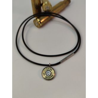   Töltény Fekete Vadász nyaklánc .30-06 Sprg, választható kristály