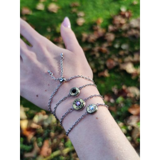 1-Lövetű Töltény Karlánc .45 Auto, választható kristály