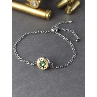   1-Lövetű Töltény Karlánc Vadász ékszer .30-06 Sprg, választható kristály