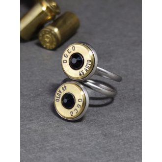   2-Lövetű Töltény gyűrű .45 Auto, választható kristály