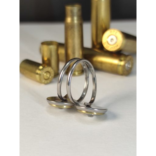 2-Lövetű Töltény gyűrű Vadász ékszer .308 Win, választható kristály