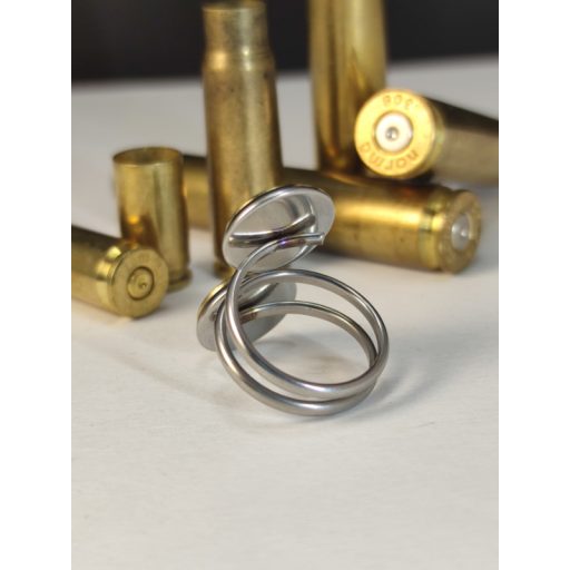 2-Lövetű Töltény gyűrű Vadász ékszer .308 Win, választható kristály