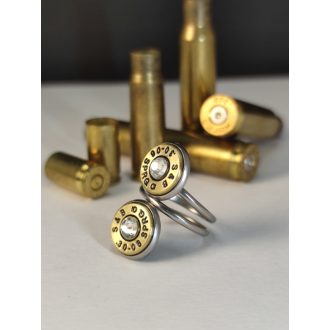   2-Lövetű Töltény gyűrű Vadász ékszer .30-06 Sprg, választható kristály