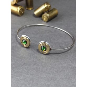   2-Lövetű Töltény karperec Vadász ékszer .30-06 Sprg, választható kristály