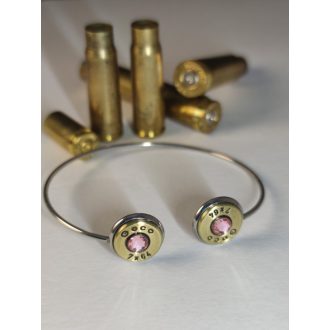   2-Lövetű Töltény karperec Vadász ékszer 7x64, választható kristály