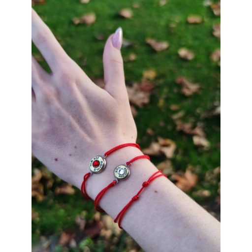 Piros Zsinór karkötő .45 Auto, választható kristály