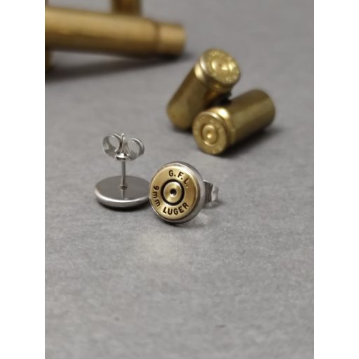 9 mm Luger Férfi Töltény Fülbevaló