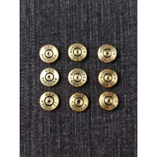 9 mm Luger Töltény Kitűző