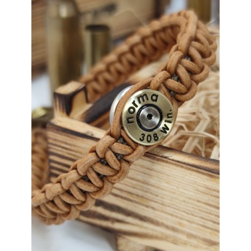 .308 Win Bőr Karkötő, választható szín