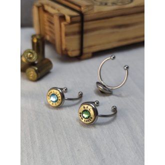   1-Lövetű Töltény gyűrű 9mm Luger, választható kristály