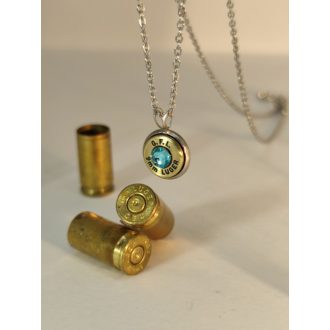 9 mm Luger Töltény nyaklánc, választható kristály
